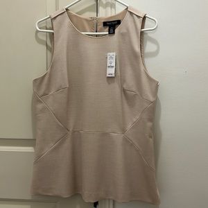 Tan  sleeveless shell lined nwt